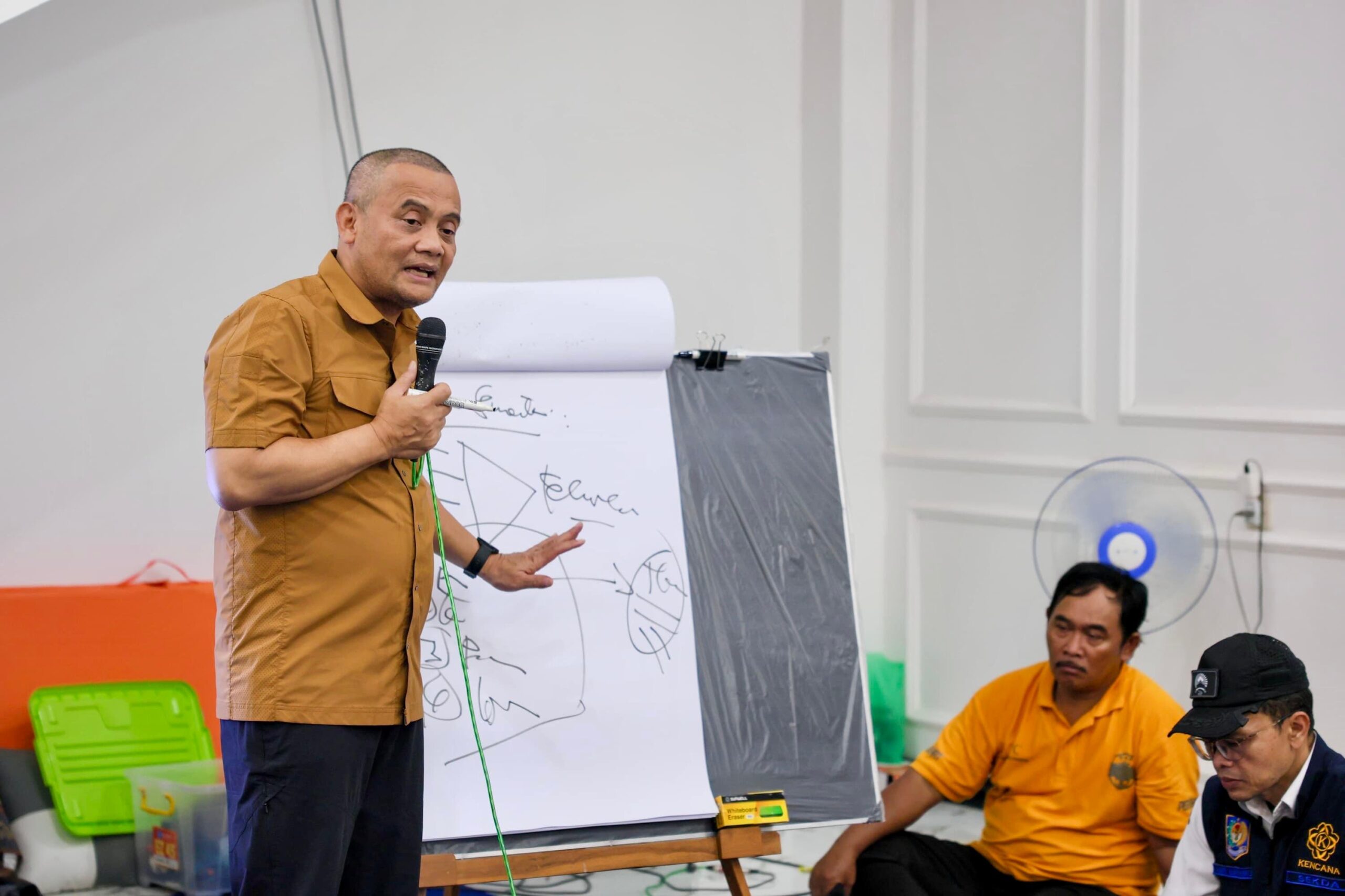 Gubernur Jawa Tengah, Ahmad Luthfi saat memimpin rapat koordinasi darurat bersama pemerintah daerah dan instansi terkait di Posko Terpadu Kesehatan, Desa Padasari, Kabupaten Tegal, Rabu, 4 Februari 2026.