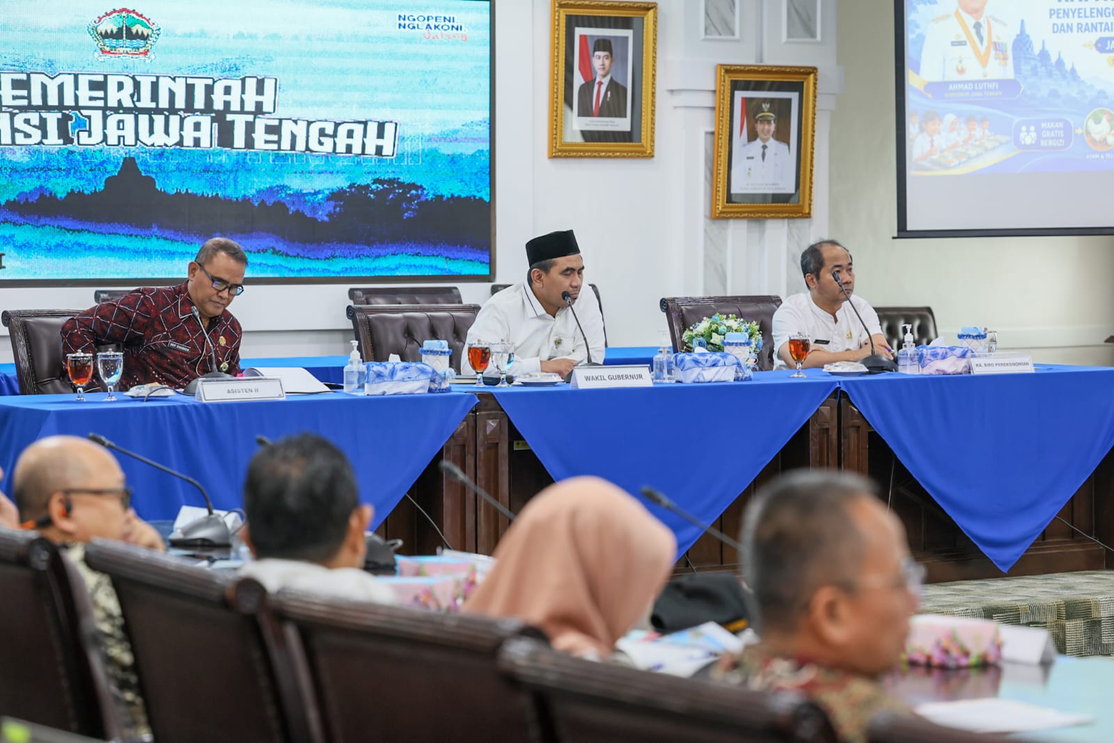 Wagub Jateng Taj Yasin Maimoen saat rapat koordinasi rantai pasok MBG di Kantor Gubernur Jateng 12 Juni 2026 (foto: Pemprov Jateng)