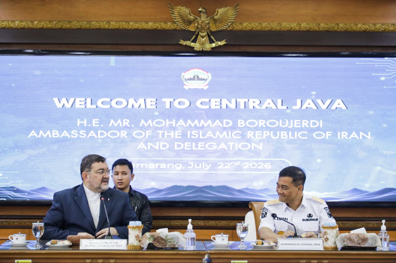 Gubernur Jateng Ahmad Luthfi menerima kunjungan Dubes Iran Mohammad Boroujerdi di Semarang, Rabu 22 Juli 2026 (foto: Pemprov Jateng)