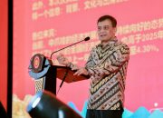 Gubernur Jawa Tengah Ahmad Luthfi menyampaikan sambutan pada acara Gala Dinner Festival Pertengahan Musim Gugur di Hotel PO, Kota Semarang, Sabtu, 19 September 2026 (foto: Pemprov Jateng)