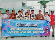 Atlet sepak takraw Jateng mendarat di Bandara Ahmad Yani Semarang pada Senin, 5 Oktober 2026(foto: Pemprov Jateng)