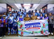 Jajaran atlet, pelatih, dan ofisial SOIna Jawa Tengah berfoto bersama Gubernur Ahmad Luthfi sebelum bertolak menuju ajang PeSONas II 2026 di NTT (foto: Pemprov Jateng)